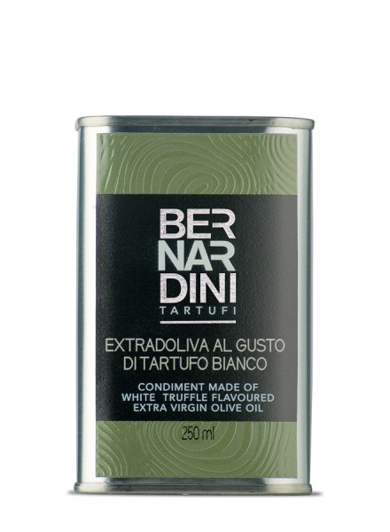 Olio al tartufo bianco in latta 250 ml, 26,50 €, Bernardini Tartufi, Acqualagna