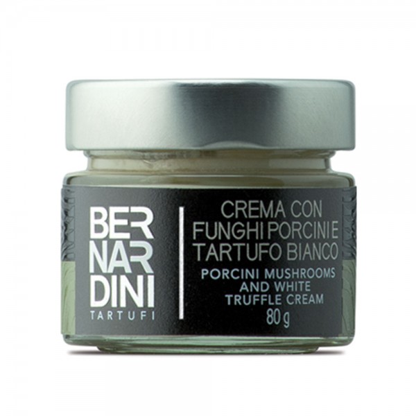 Crema di funghi porcini e tartufo bianco 80 gr, 16,74 €, Bernardini Tartufi, Acqualagna