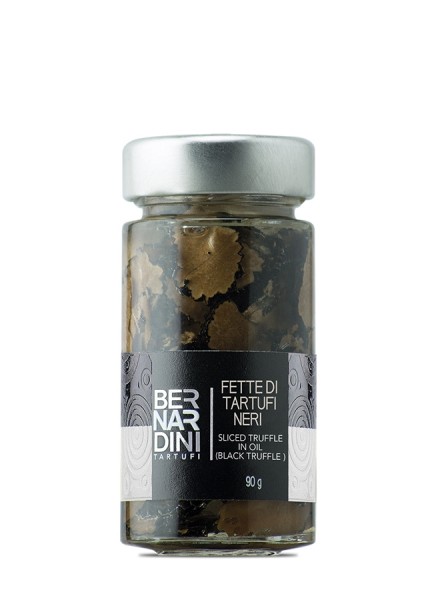Sliced black truffle in oil 90 gr, 132,23 €, Bernardini Truffles, Acqualagna Italia