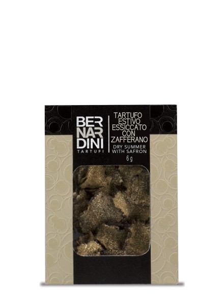 Sliced dry summer truffle with safron, 14,42 €, Bernardini Truffles, Acqualagna Italia