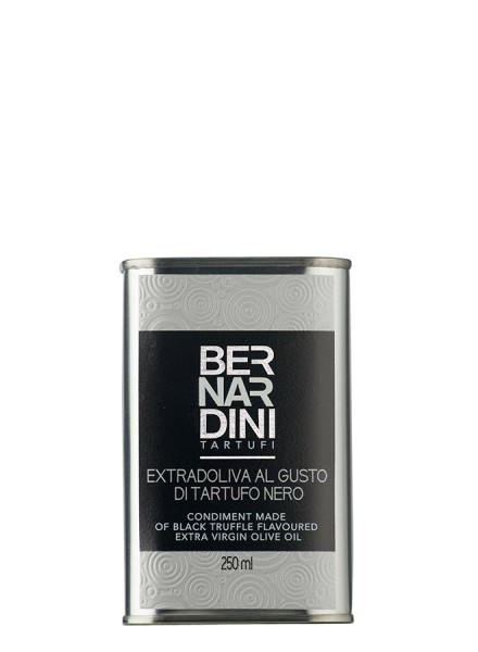 Black truffle oil in can 250 ml, 21,68 €, Bernardini Truffles, Acqualagna Italia