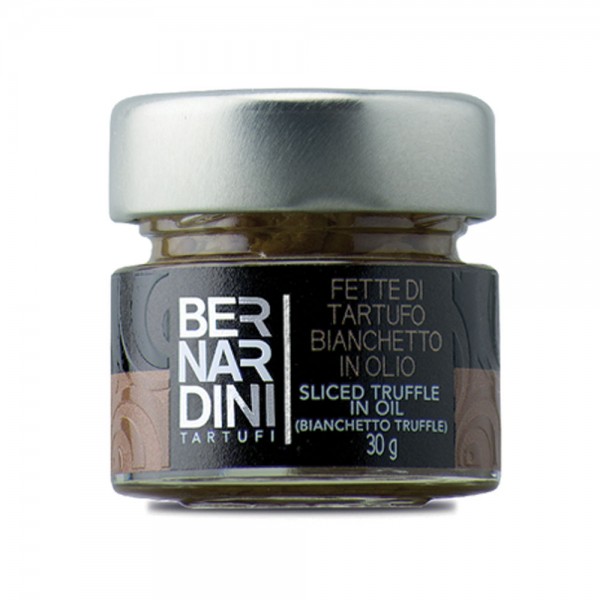 Sliced bianchetto truffle in oil 30 gr, 17,67 €, Bernardini Truffles, Acqualagna Italia